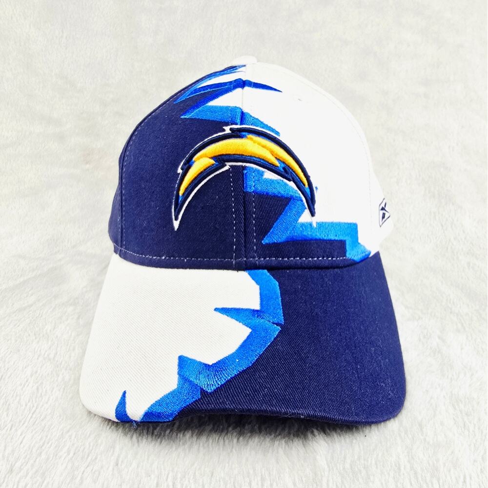 Vintage San Diego Chargers Reebok Hat Strapback Shockwave Sharktooth Jagged Edge